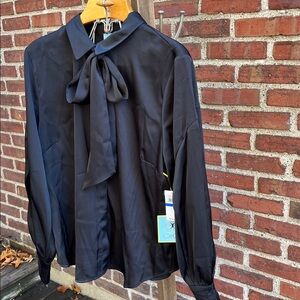 CeCe Glamour Melody Black Blouse